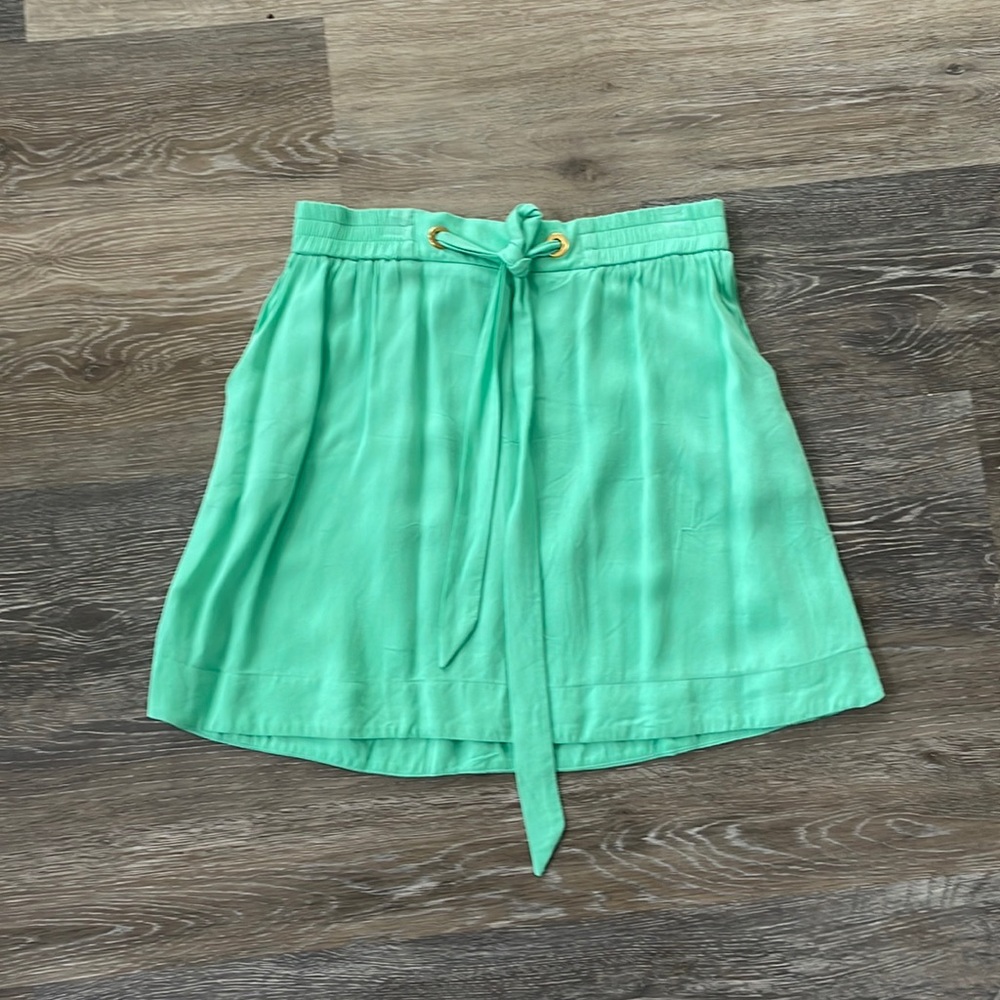 Mint green mini skirt from Italy